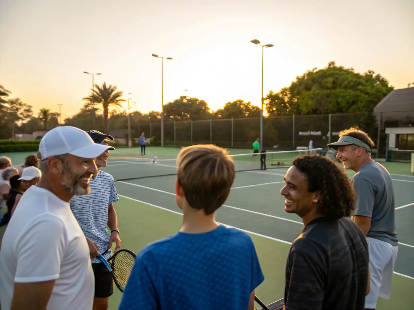 A group of members socializing after a tennis event at TCF TENNIS CLUB DE FRENOUVILLE, emphasizing the social aspect and community spirit of the club.